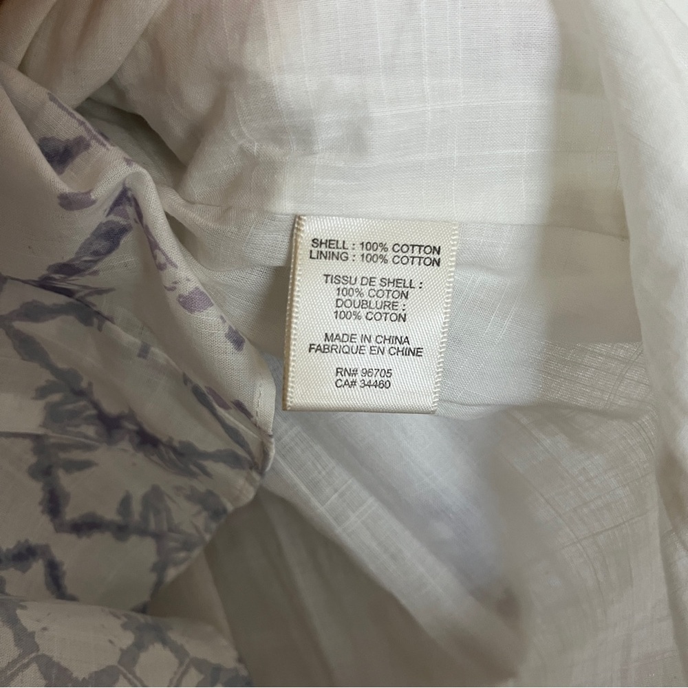 Rebecca Taylor Ikat Tie Dye Print Cotton Fit & Flare Blue Cream Mini Dress sz 0 - Picture 10 of 11